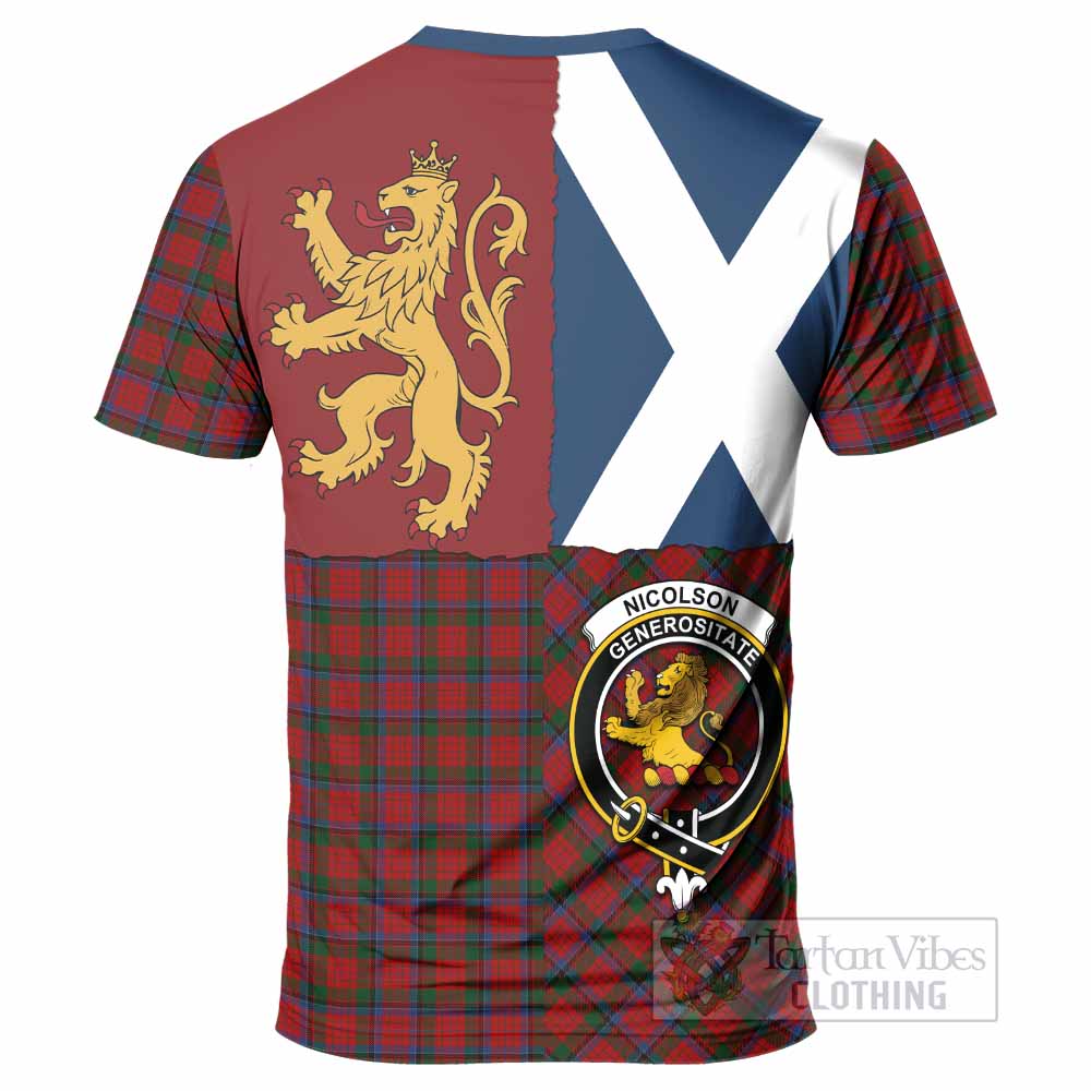 Nicolson Crest Tartan T-Shirt with Lion Rampant Saltire Style