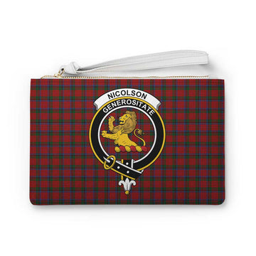 Nicolson Family Crest Tartan Clutch Bag