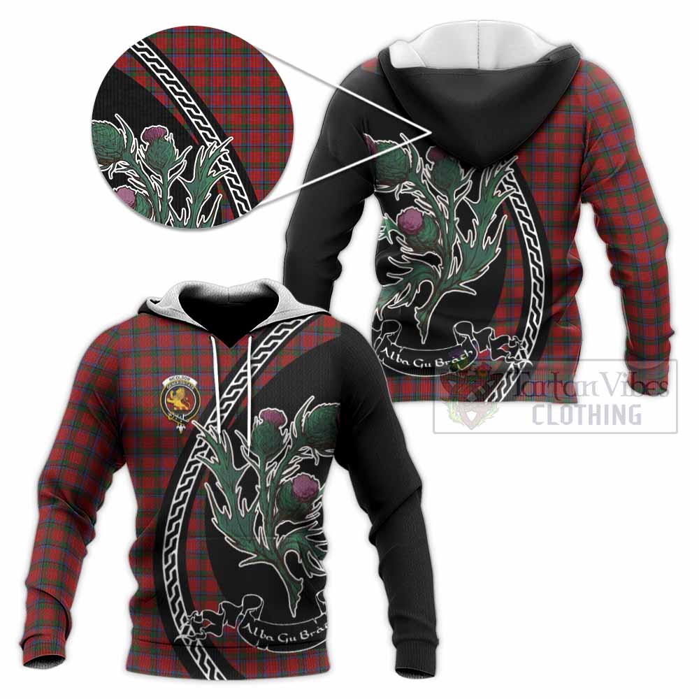 Nicolson Family Crest Tartan Knitted Hoodie Alba Thistle Inspired - Tartan Vibes Clothing