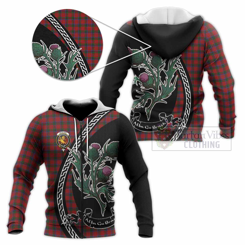 Nicolson Family Crest Tartan Knitted Hoodie Alba Thistle Inspired - Tartan Vibes Clothing