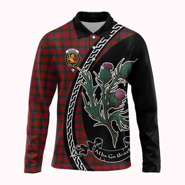 Nicolson Family Crest Tartan Long Sleeve Polo Shirt Alba Thistle Inspired