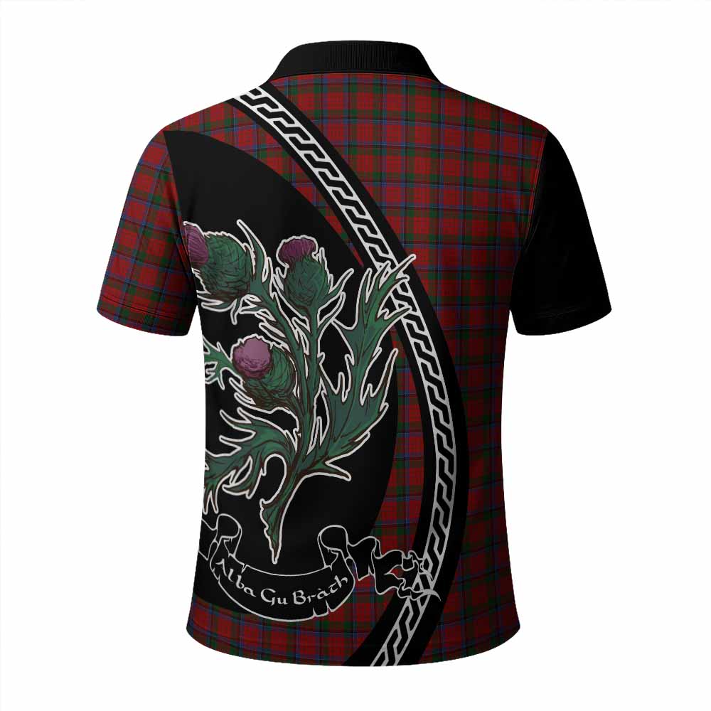 Nicolson Family Crest Tartan Polo Shirt Alba Thistle Inspired - Tartan Vibes Clothing