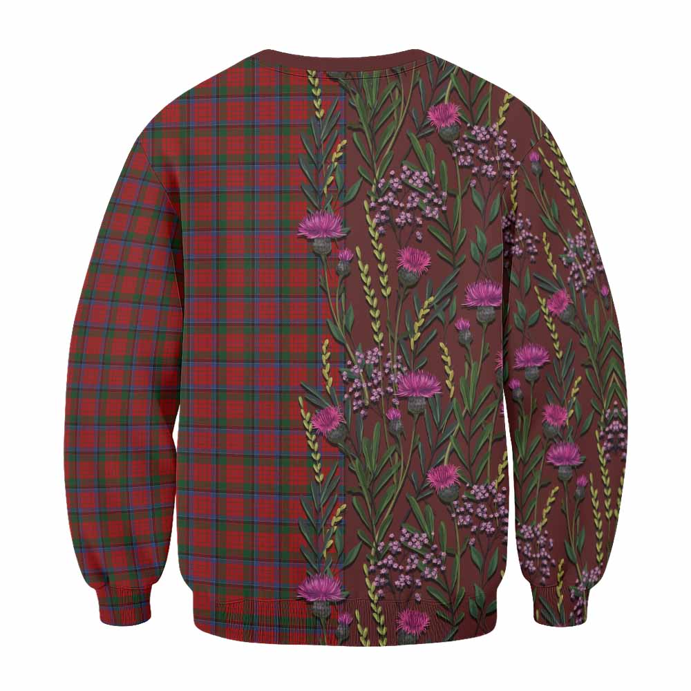 Nicolson Family Crest Tartan Sweatshirt Scottish Thistle Flower Pattern Half Style - Tartan Vibes Clothing