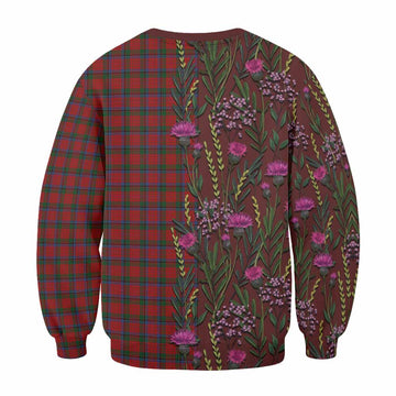 Nicolson Family Crest Tartan Sweatshirt Scottish Thistle Flower Pattern Half Style