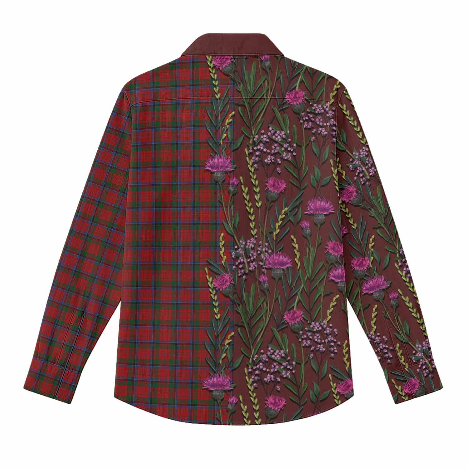 Nicolson Family Crest Tartan Women Casual Shirt Scottish Thistle Flower Pattern Half Style - Tartan Vibes Clothing