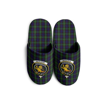 Nicolson Green Hunting Tartan Home Slippers with Family Crest