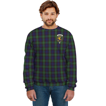 Nicolson Green Hunting Tartan Sweatshirt with Family Crest
