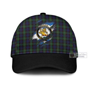 Nicolson Green Hunting Tartan Classic Cap with Family Crest In Me Style