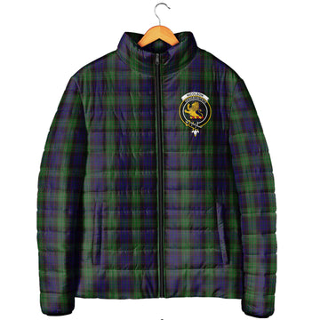 Nicolson Green Hunting Tartan Padded Jacket with Family Crest