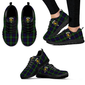 Nicolson Green Hunting Tartan Sneakers with Family Crest
