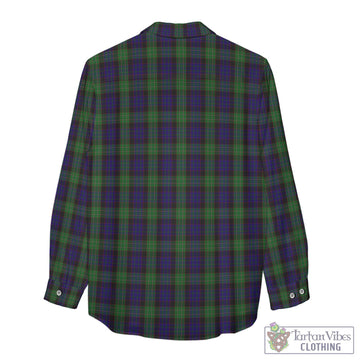 Nicolson Green Hunting Tartan Womens Casual Shirt with Family Crest