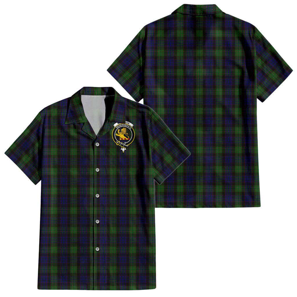 nicolson-green-hunting-tartan-short-sleeve-button-down-shirt-with-family-crest
