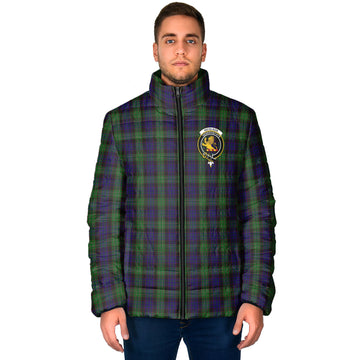 Nicolson Green Hunting Tartan Padded Jacket with Family Crest