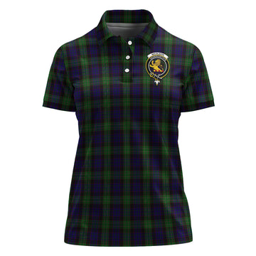 nicolson-green-hunting-tartan-polo-shirt-with-family-crest-for-women