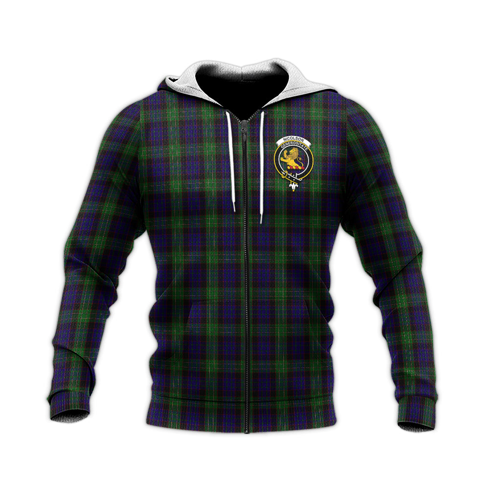 nicolson-green-hunting-tartan-knitted-hoodie-with-family-crest