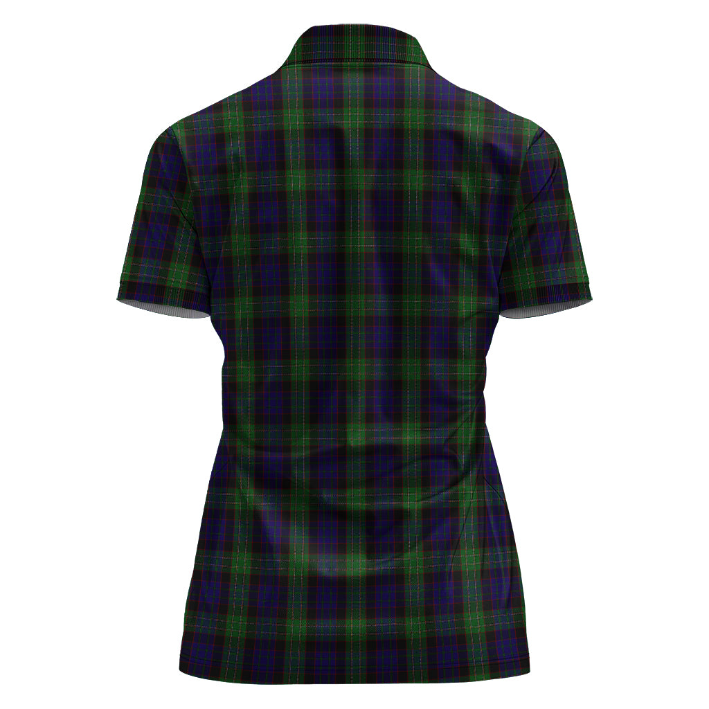 nicolson-green-hunting-tartan-polo-shirt-with-family-crest-for-women