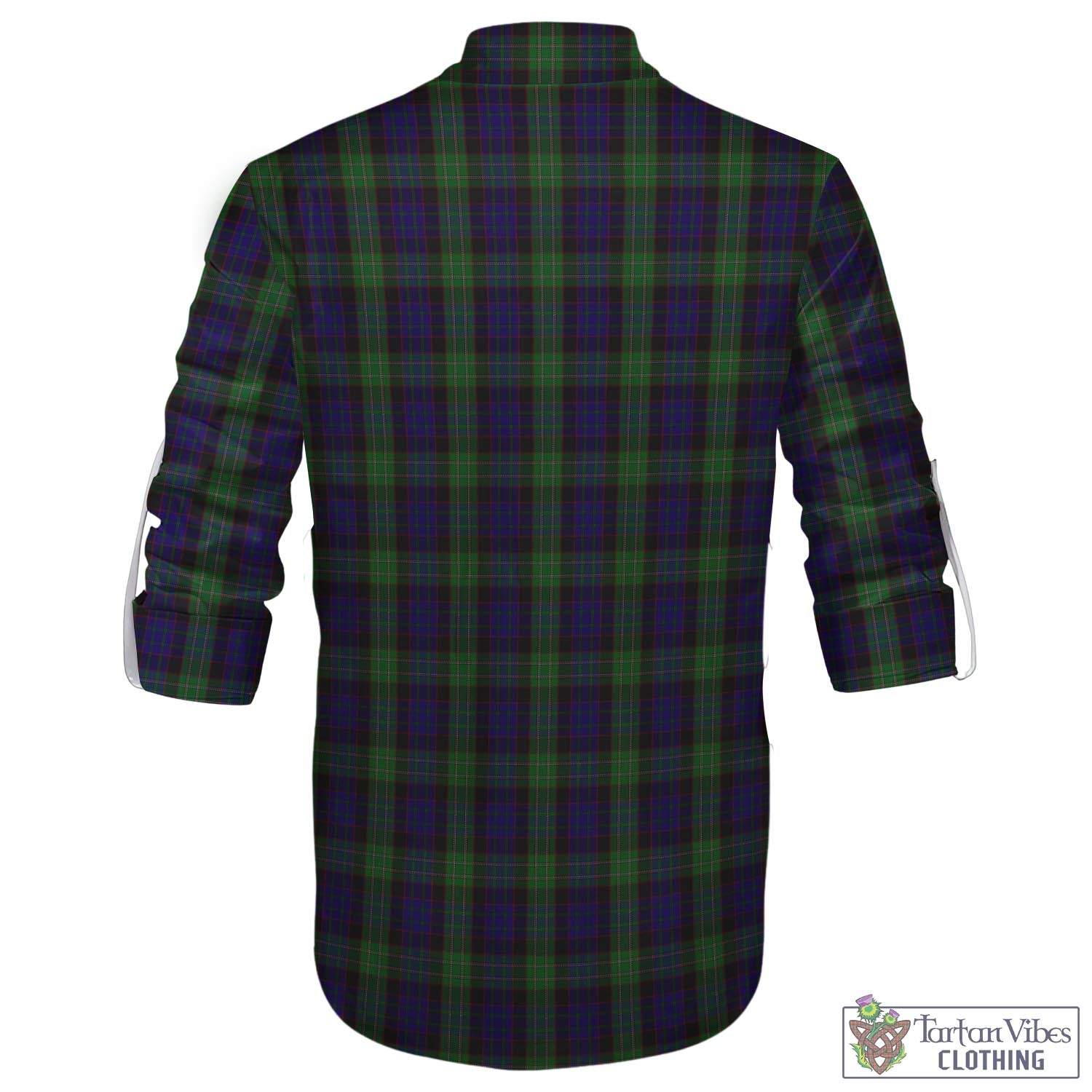 Tartan Vibes Clothing Nicolson Green Hunting Tartan Men's Scottish Traditional Jacobite Ghillie Kilt Shirt with Family Crest