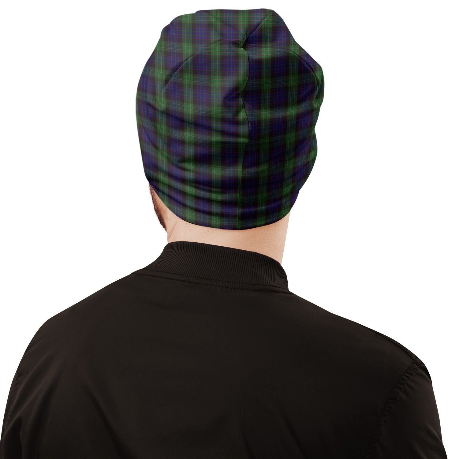 nicolson-green-hunting-tartan-beanies-hat-with-family-crest
