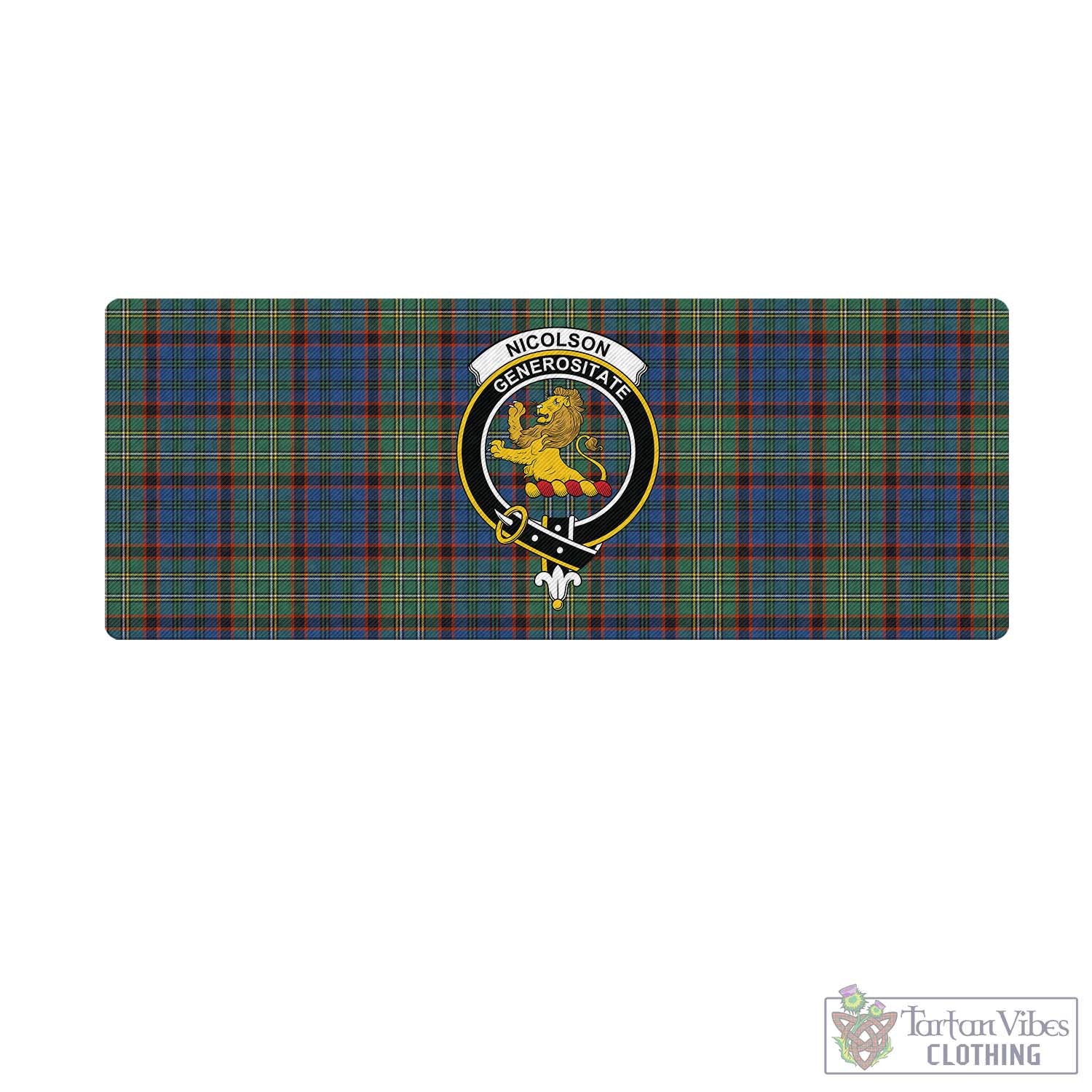 Tartan Vibes Clothing Nicolson Hunting Ancient Tartan Mouse Pad with Family Crest