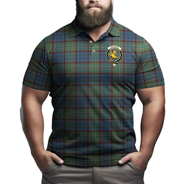 Nicolson Hunting Ancient Tartan Men's Polo Shirt with Family Crest