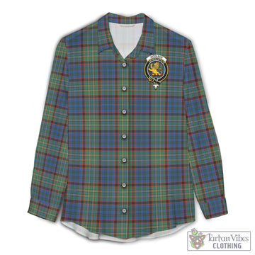 Nicolson Hunting Ancient Tartan Womens Casual Shirt with Family Crest