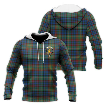 Nicolson Hunting Ancient Tartan Knitted Hoodie with Family Crest