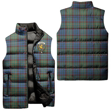 Nicolson Hunting Ancient Tartan Sleeveless Puffer Jacket with Family Crest