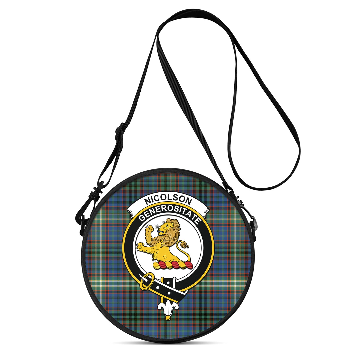 nicolson-hunting-ancient-tartan-round-satchel-bags-with-family-crest