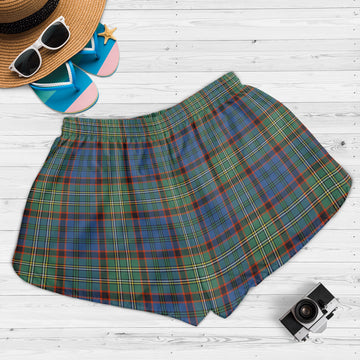 Nicolson Hunting Ancient Tartan Womens Shorts with Family Crest