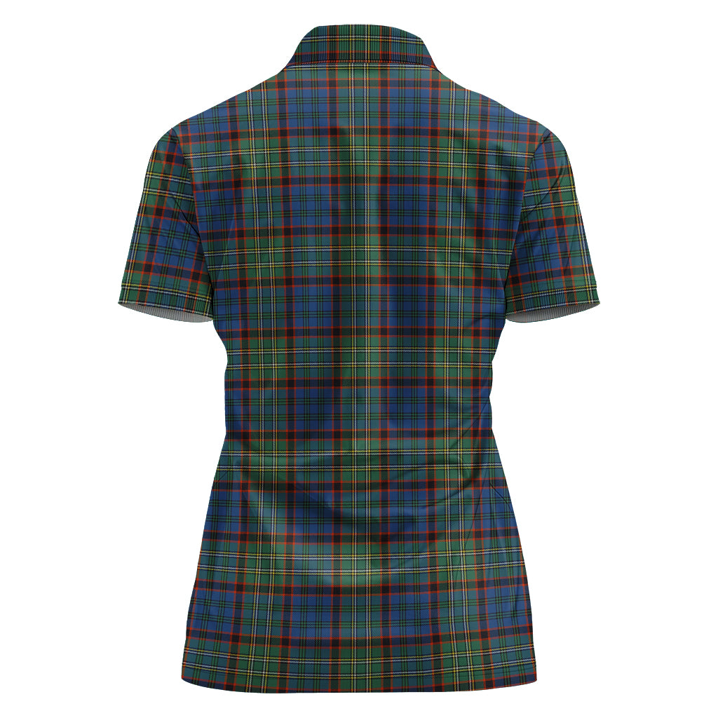 nicolson-hunting-ancient-tartan-polo-shirt-with-family-crest-for-women