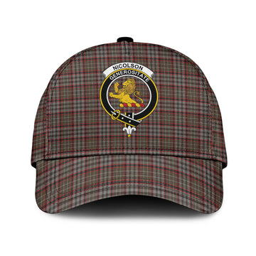 Nicolson Hunting Weathered Tartan Classic Cap with Family Crest