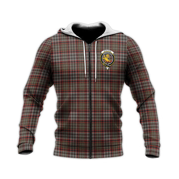Nicolson Hunting Weathered Tartan Knitted Hoodie with Family Crest
