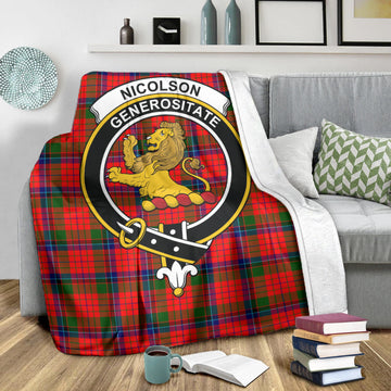 Nicolson Modern Tartan Blanket with Family Crest
