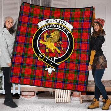 Nicolson Modern Tartan Quilt with Family Crest