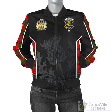 Nicolson Modern Tartan Bomber Jacket with Family Crest and Scottish Thistle Vibes Sport Style
