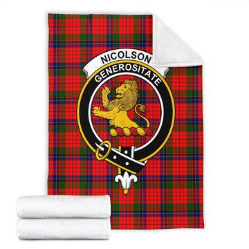 Nicolson Modern Tartan Blanket with Family Crest
