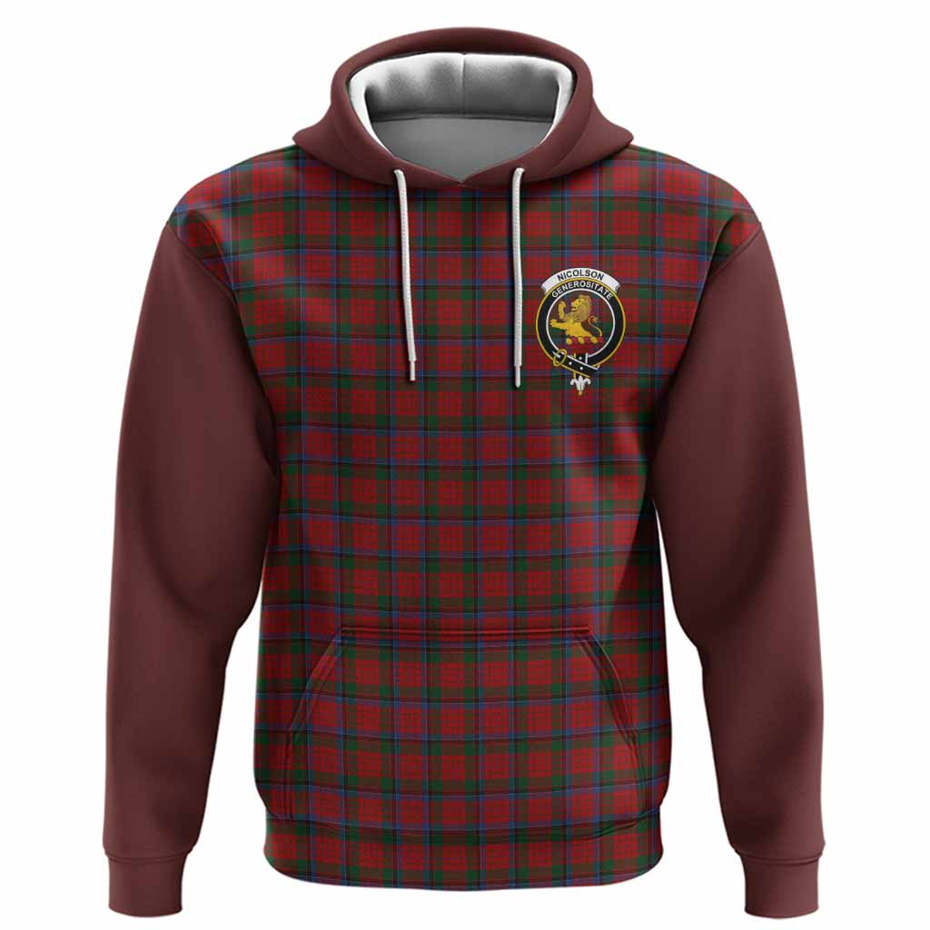 Nicolson Tartan Accent Hoodie with Family Crest