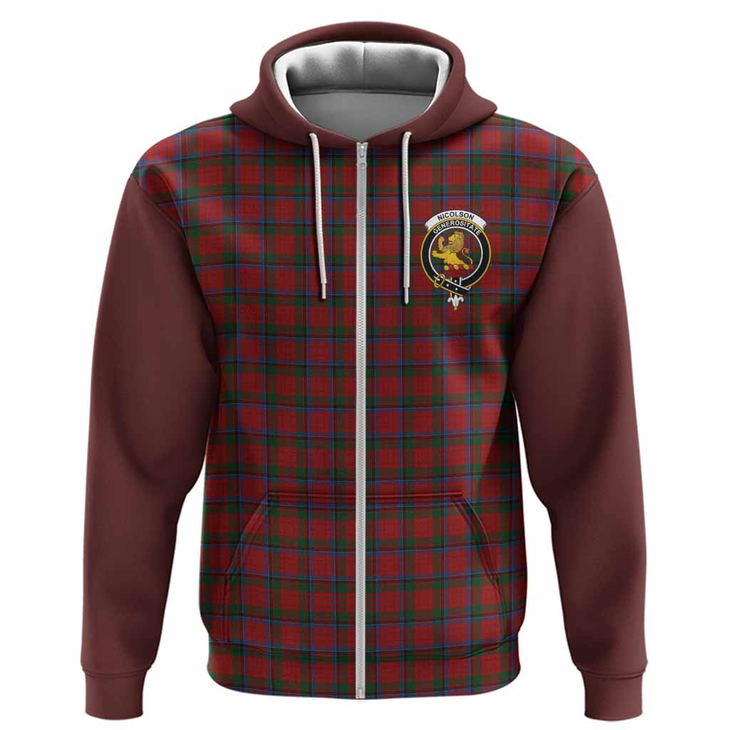 Nicolson Tartan Accent Hoodie with Family Crest