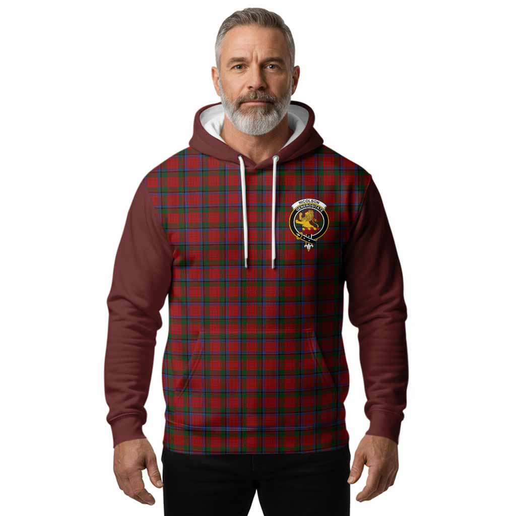 Nicolson Tartan Accent Hoodie with Family Crest