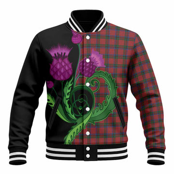 Nicolson Tartan Baseball Jacket Traditional Scottish Thistle