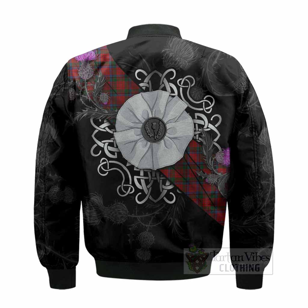 Nicolson Tartan Bomber Jacket Jacobite White Rose - Tartan Vibes Clothing