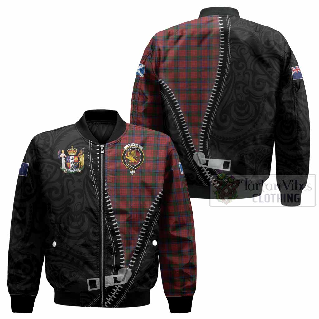 Nicolson Tartan Bomber Jacket New Zealand Pattern Unique Zipper Stylized