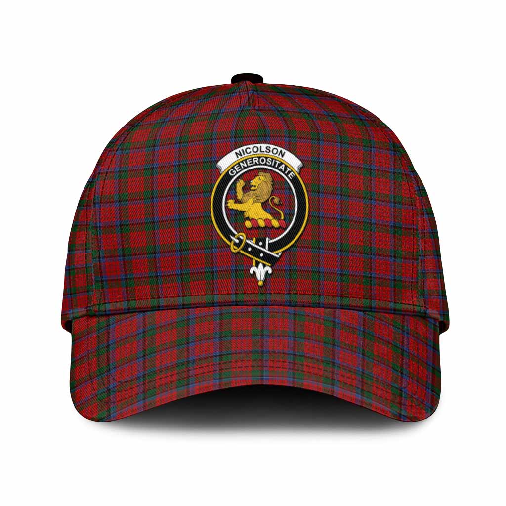 Nicolson Tartan Classic Cap with Family Crest