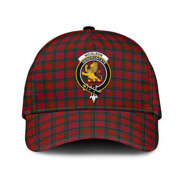 Nicolson Tartan Classic Cap with Family Crest