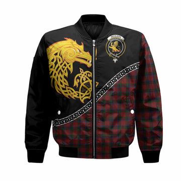 Nicolson Tartan Crest Bomber Jacket Legendary Dragon Knot Half Style
