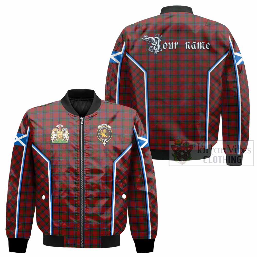 Nicolson Tartan Crest Bomber Jacket Scotland Coat of Arm Flag Style - Tartan Vibes Clothing