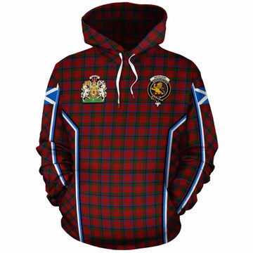 Nicolson Tartan Crest Cotton Hoodie Scotland Coat of Arm Flag Style