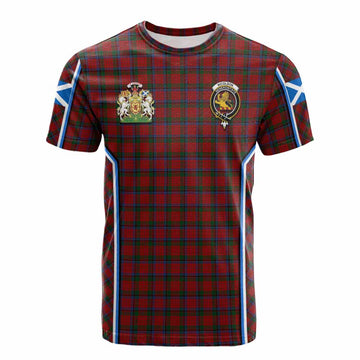 Nicolson Tartan Crest Cotton T-shirt Scotland Coat of Arm Flag Style - Tartan Vibes Clothing