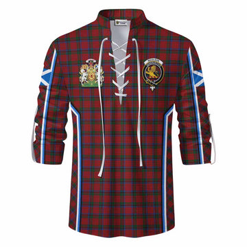 Nicolson Tartan Crest Ghillie Kilt Shirt Scotland Coat of Arm Flag Style