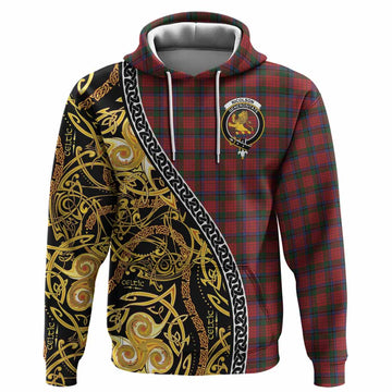 Nicolson Tartan Crest Hoodie Celtic Knot and Triple Trickle Spiral Symbols